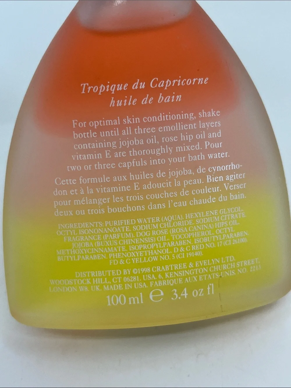 Crabtree & Evelyn L'attitude Bath Oil -Tropical of Capricorn- 3.4 Oz.